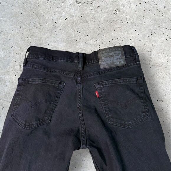 Levi’s 511 Slim Fit Jeans Men’s W29 L30 Black Stretch Denim Western Dark - Picture 6 of 11